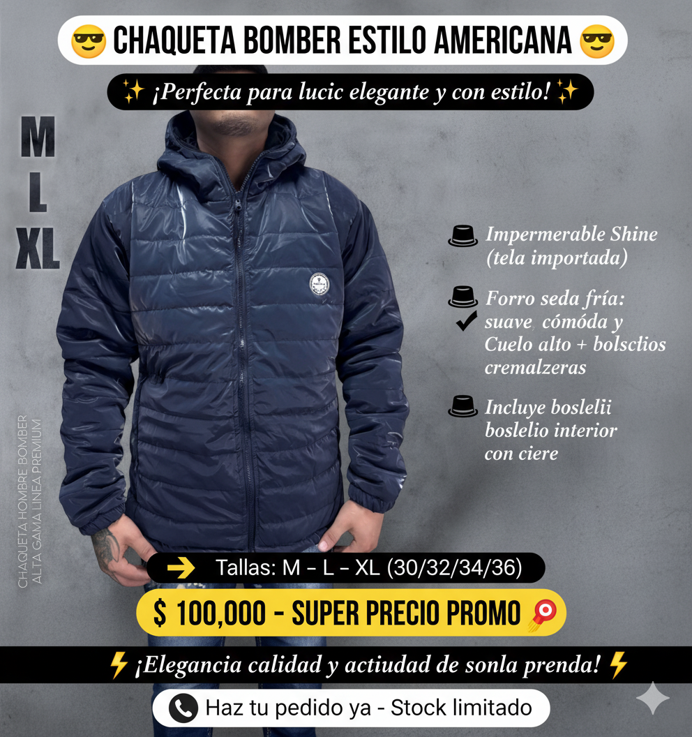 CHAQUETA BOMBER ESTILO AMERICANA