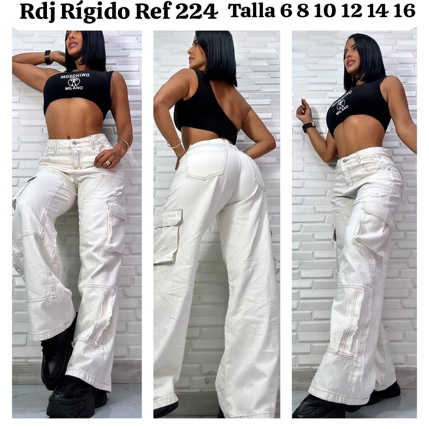 JEANS TIPO CARGO RÍGIDOS