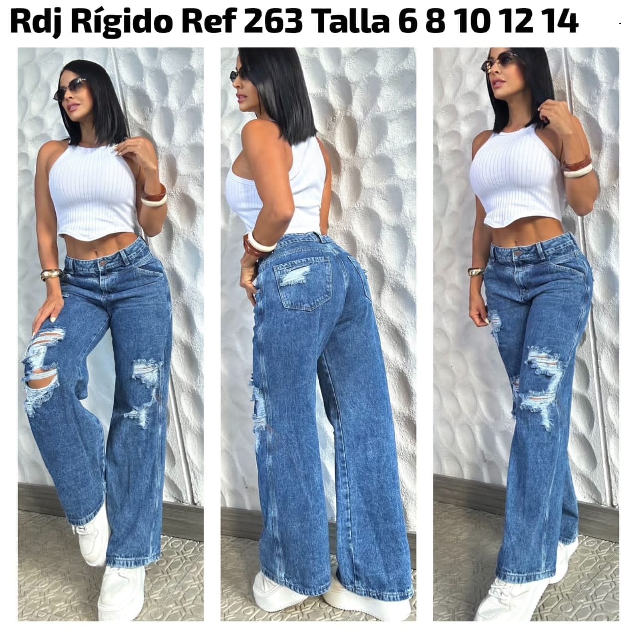 JEANS TIPO CARGO RÍGIDOS