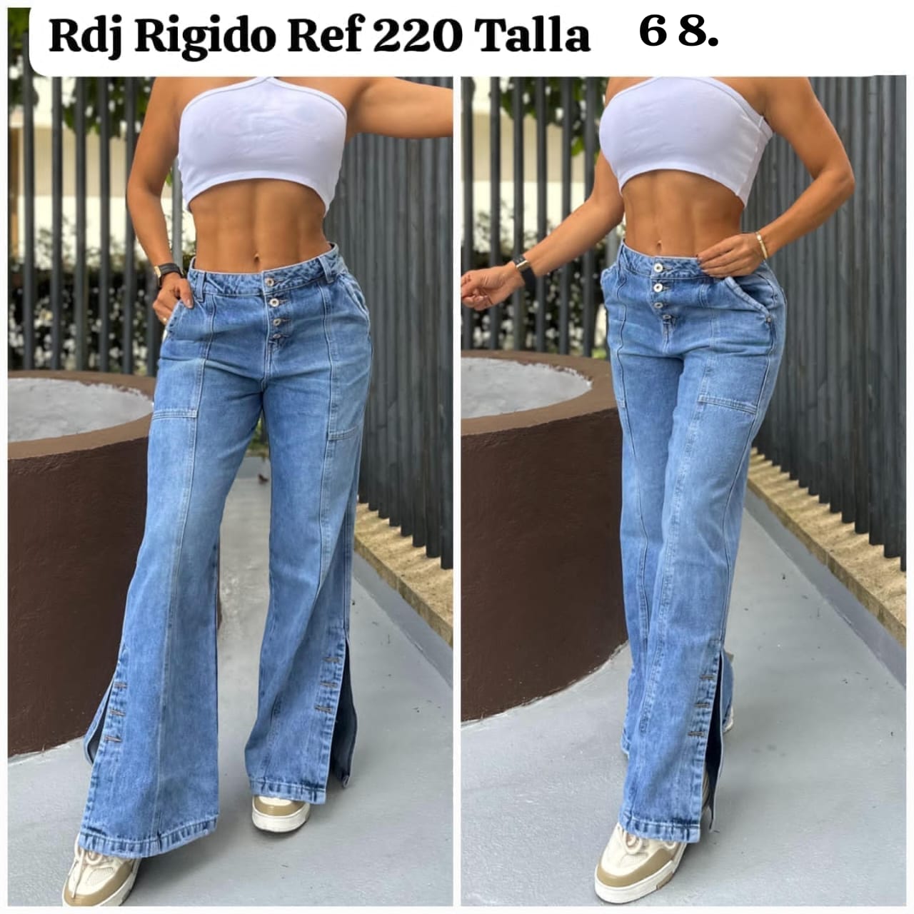 JEANS TIPO CARGO RÍGIDOS