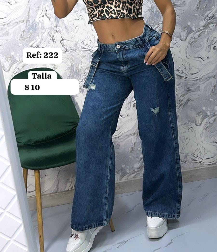 JEANS TIPO CARGO RÍGIDOS