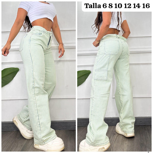 JEANS TIPO CARGO RÍGIDOS