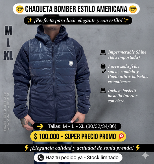 CHAQUETA BOMBER ESTILO AMERICANA