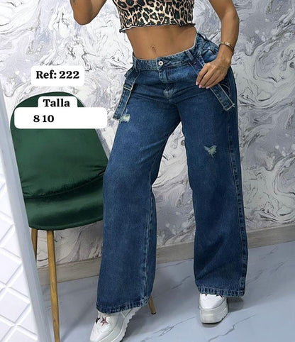 JEANS TIPO CARGO RÍGIDOS