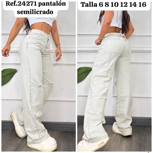 JEANS TIPO CARGO RÍGIDOS